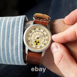 Vintage Watch Pobeda Mechanical Soviet Russian Zim Aviator USSR Rare Leather 20c