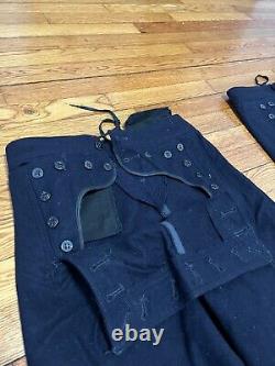 Vintage World War 2 US Navy Mens Wool Button Front Trousers Uniform Pants 29L