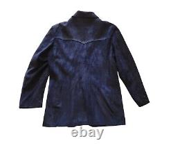 Vintage YSL Men Suede Navy Blue Western Sport Jacket Blazer Chest 42