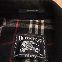 Vintage burberry coat winter jacket VIRGIN wool overcoat men blue navy sz 38 S