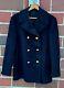 Vtg 50s 60s Us Navy Military Peacoat Wool Jacket Brass Eagle Buttons Men's Sz 36