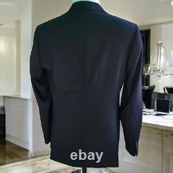 Vtg Double Breasted Yachting Blazer 40r Hart Schafnner Marx Navy Gold Buttons