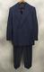 Vtg Hickey Freeman Double Breasted Suit 38l/40r Mens Navy Blue Wool Jacket Pants