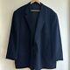 Vtg Oxxford Clothes 50r Navy Blue 100% Wool Blazer Jacket Union Made In Usa