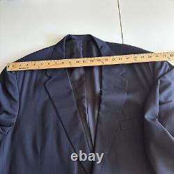 Vtg Oxxford Clothes 50R Navy Blue 100% Wool Blazer Jacket Union Made In USA