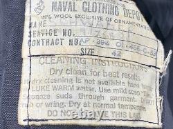 Vtg Post WWII US Navy USN Naval Clothing Depot Pea Coat Men Size 42 Cord Pockets