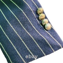 Vtg Regatta Blazer 36r Double Breasted Navy Gold Buttons Working Cuff 46it