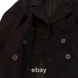 Vtg US Navy Naval Clothing Factory WWII Era Double Breasted Wool Pea Coat Sz 36