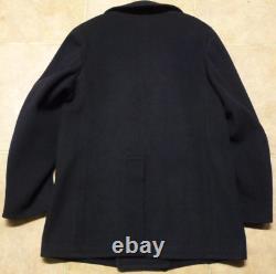 Vtg USN Kersey Black Wool Coat Peacoat Men's 40 R Vietnam DSA 100-67 Excellent