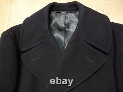 Vtg USN Kersey Black Wool Coat Peacoat Men's 40 R Vietnam DSA 100-67 Excellent