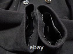 Vtg USN Kersey Black Wool Coat Peacoat Men's 40 R Vietnam DSA 100-67 Excellent