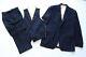 Wow! Vtg Bertie Wooster Uk Made Navy 3 Piece Dual Vent Hacking Suit Sz 41