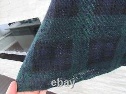 Yohji Yamamoto Vintage Mens Super Kid Mohair Navy & Green Plaid Sweater 3 L XL